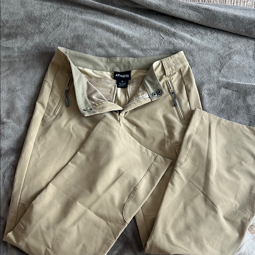 Athleta Tan Cargo Pants with Classic Style